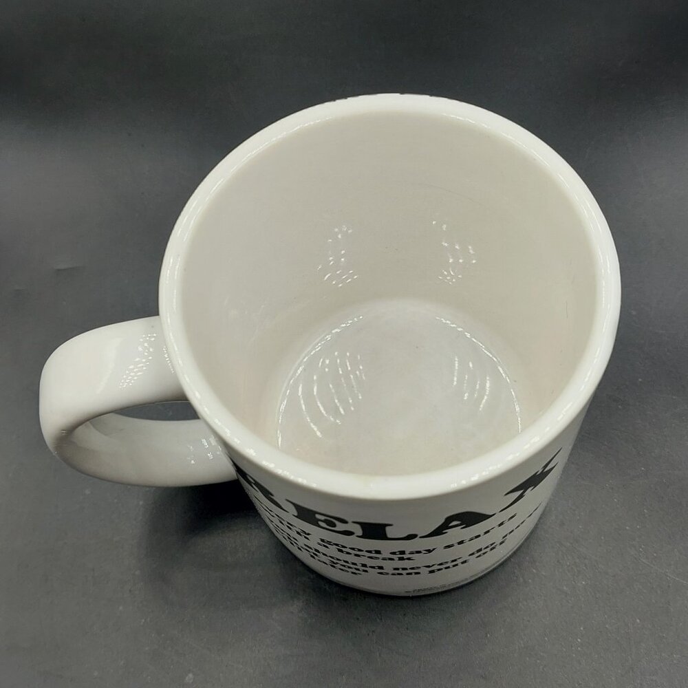 Vintage 1980 Yellow & White Ziggy Relax Coffee Mug 12 Ounce Cup Stoneware EUC - Picture 7 of 9